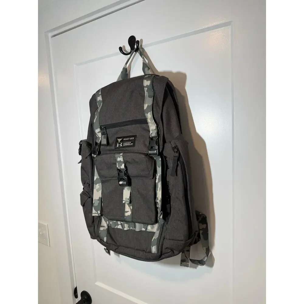 Under Armour  Project Rock Camouflage Hiking Casual Preppy Backpack. 30L.
